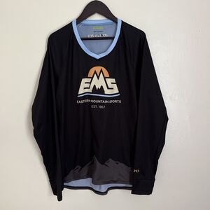 GIRO & Eastern Mountain Sports EMS Roust Long Sleeve Cycling Jersey, Black- Lrg